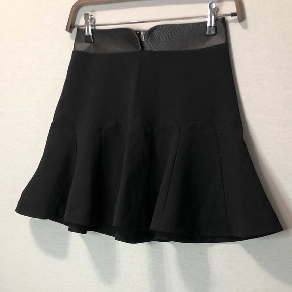 GUESS Black Pleated Skirt with Faux Leather Detail - Picture 4 of 6